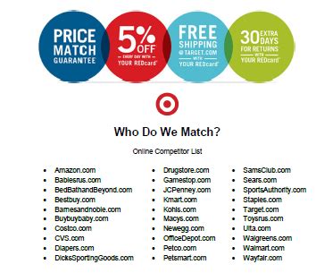 does target price match their website